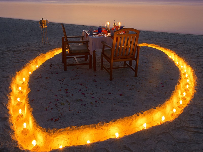 Maldives Romantic beach dinner