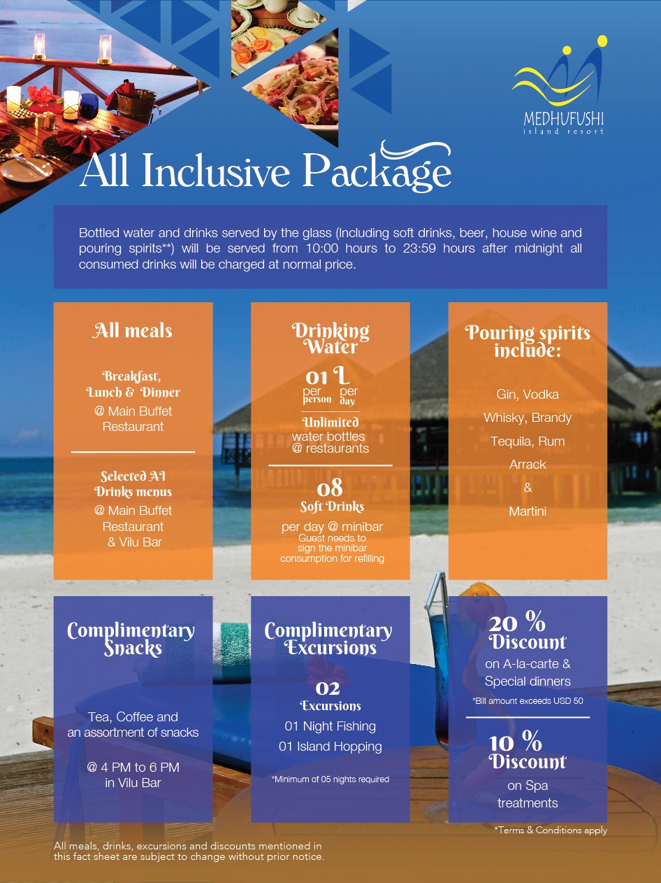 vos verwerken onze All Inclusive Package - Medhufushi Island Resort - Official website
